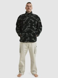 Quiksilver Mikey Zip Sherpa - Polaire Demi-Zip Pour Homme | Couches Thermiques Snow